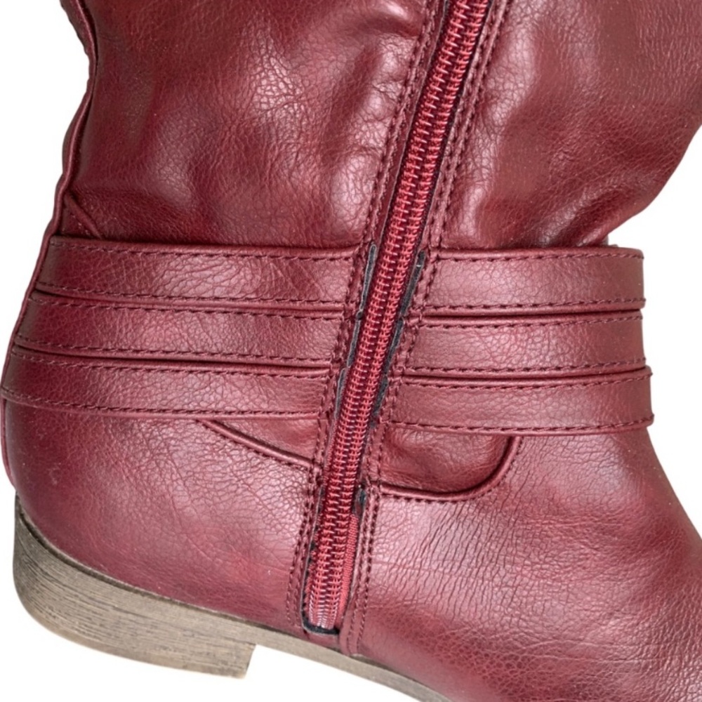 JOURNEE Ivie Boots Knee High Riding Boot Style Wine Color Size 9 Wide Calf VGUC - Picture 11 of 16